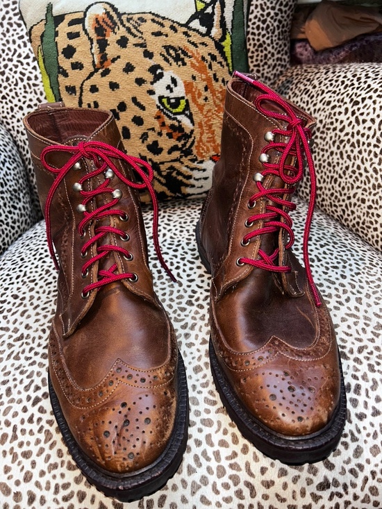 Allen Edmonds Lord Bratch brown leather wingtips boots 10 1/2 main image 4